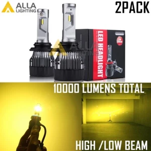 Alla Lighting 10000LM LED 9012 Headlight High Low Beam Bulb Lamp Golden YELLOW - Picture 1 of 11