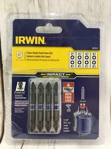 Irwin Impact Double Ended 5 Piece Bits Magnetic lock Phillips #1 #2 #3 - Picture 1 of 1