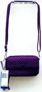 Bandolera Vera Bradley Microfibra RFID Todo en Uno en Gloxinia Púrpura Nueva con Etiquetas - Imagen 1 de 3