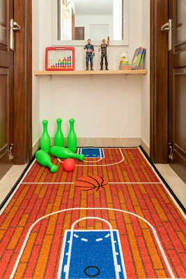 Basketball Court Ground Kids play Area Rug Anti Skid Backing - 690 - Image 1 of 4