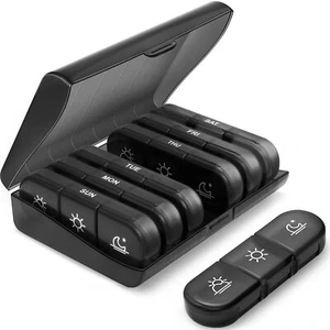 Weekly Pill Organizer 3 Times a Day Portable Travel Pill Box 7 Day with Large... - Picture 1 of 7