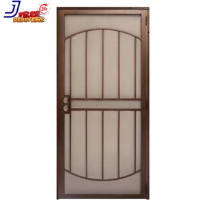 Unique Home Designs Security Door W/ Metal Screen 36" x 80" Mount Steel Copper - Picture 1 of 12