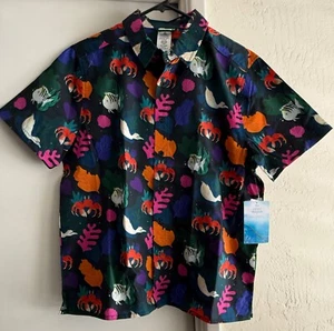 Disney Little Mermaid, Aloha Shirt, Colorful Character Design, NWT, Sz. Medium - Picture 1 of 8