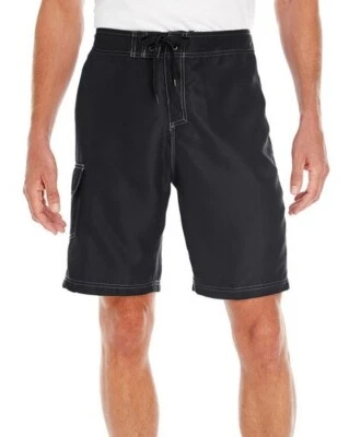 Pantalón corto Burnside B9301XA negro liso para hombre talla 30 nuevo con etiquetas Foto 1 de 4