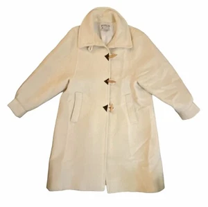 Cappotto d'avorio vintage Karen Isull of Islanda con pulsante di commutazione grande - Foto 1 di 8