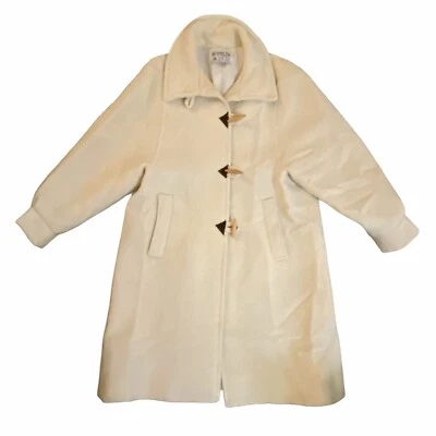 Abrigo Karen Isull de Islandia Marfil con Botón de Palanca Cuello Alto Grande Foto 1 de 4