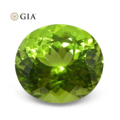 10.47ct Oval Yellowish Green Peridot GIA Certified - Image 1 of 4