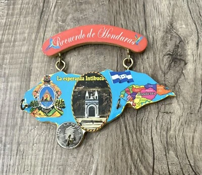Honduras Wooden Key Holder with National Emblem, Flag & Map • NEW • - Image 1 of 2