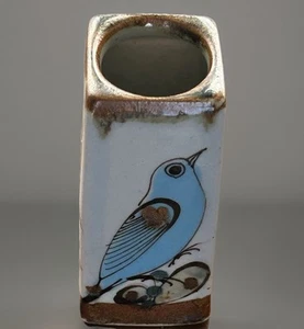 Vintage Tonala Vogelsockel quadratisch Mexiko Volkskunst Keramik Ken Edward Da Keramik signiert - Bild 1 von 11