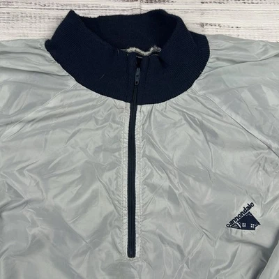 Chaqueta cortavientos Cannondale años 80 de colección cremallera completa gris azul talla L bombardero nailon Foto 1 de 4