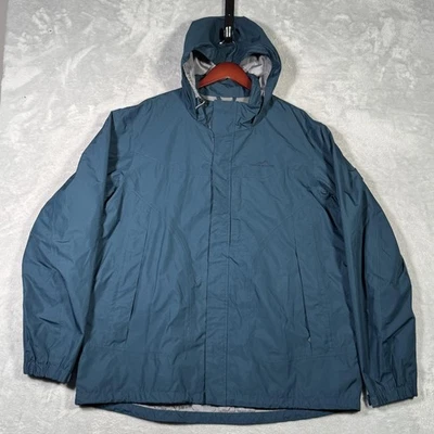 Chaqueta Eddie Bauer Para Hombre XL Azul Borde Climático Impermeable Costura con Capucha Sellada Foto 1 de 4