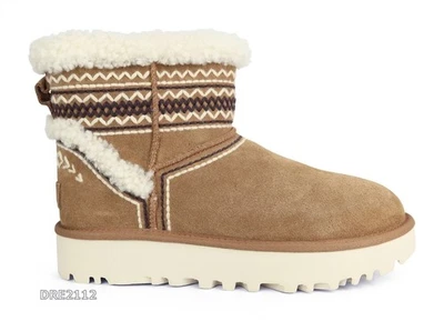 Botas UGG Clásicas Mini Atherson Gamuza Castaño Piel Mujer Talla 9 *NUEVAS EN CAJA* Foto 1 de 4