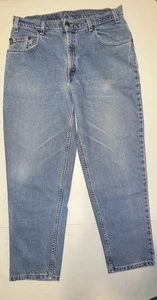 VINTAGE LEVI'S 545 LOOSE FIT HERGESTELLT IN DEN USA BRAUNE LASCHE JEANS (34 X 30) Reg Wash - Bild 1 von 9