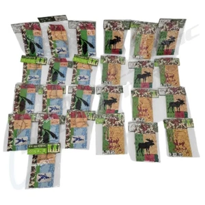 25 Pine Tree Essentials Christmas Gift Tag 3D Metal Bell Moose Blue Bird Die Cut - Picture 1 of 3