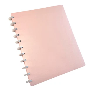 TUL Discbound Notizbuch groß Letter-Format Leder rosa Einband, nachfüllbarer Planer - Bild 1 von 11