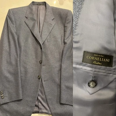 Blazer Abrigo Deportivo Corneliani Azul Pizarra Talla 44L Lana Camel Seda Descripción Foto 1 de 4