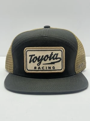 Toyota Racing Patch EST. 1954 Trucker Snapback Flat Bill Hat Brown Tan - Image 1 of 4