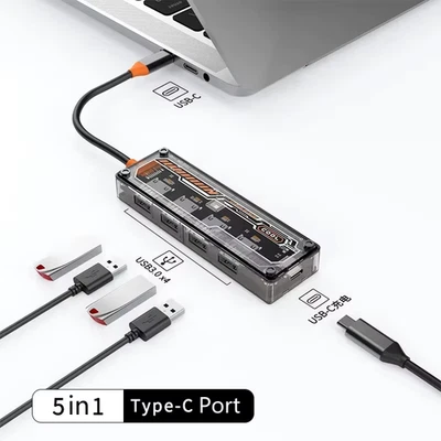 Basix USB C HUB 4K 30Hz Tipo C a HD-MI DP VGA Gigabit Ethernet USB 3.0 PD 100W A - Immagine 1 di 4