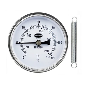 Clip On Pipe Thermometer 0 to 120 C&F - Hot Water Temperature Gauge - Picture 1 of 6