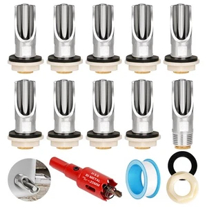 OUJIMAI 10PCS 1/2 NPT Pig Waterer Nipple Barrel Kit Stainless Steel Pig Water... - Picture 1 of 7