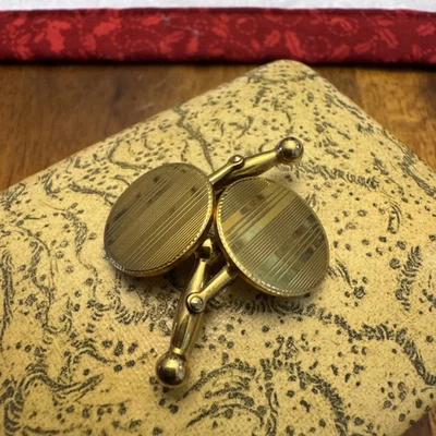 Abotoaduras ovais vintage de ouro 14k sobreposição ANSON JOIAS IMOBILIÁRIAS - Imagem 1 de 3