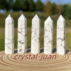 Obelisco Howlita Natural Cristal Torre Varita Punto Reiki Curación 5 un. - Imagen 1 de 22
