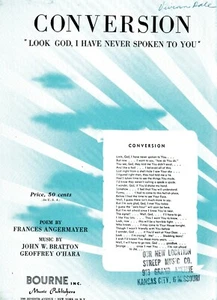 "CONVERSION (Look God, I Have Never Spoken To You)" -Bratton/O'Hara-5 Pages 1945 - Picture 1 of 2