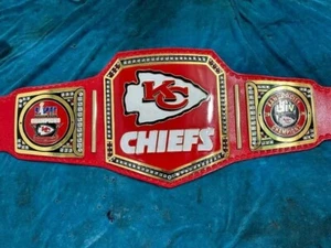 NFL Superbowl Kansas City Chiefs Championship Leather title belt Adult size 4mm - Picture 1 of 4