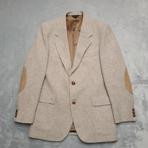 Pendleton Jacket Mens 40 Beige 100% Virgin Wool Blazer Sport Coat Elbow Patches  - Picture 1 of 12