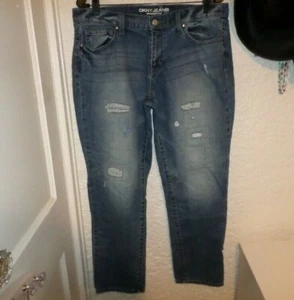 Pantalones de mezclilla destruidos DKNY Bleecker novio talla 12 - Imagen 1 de 4