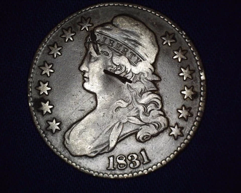 1831 Capped Bust Silver Half Dollar Darker But Nicely Detailed Coin #S105 Cover