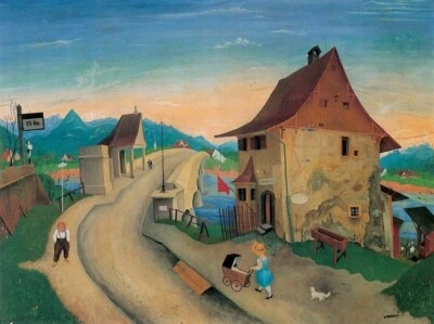 Bregenz Ach Bridge Art Print Rudolf Wacker 1926 Austrian New Objectivity - Image 1 of 2