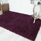 Modern Soft Plum Purple Warm Shaggy Rugs Small Large Fluffy Non Shed Shaggy Rug
