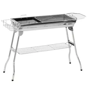 Outsunny Charcoal Grill, Stainless Steel Portable Folding BBQ, Outdoor Hibachi - Picture 1 of 11