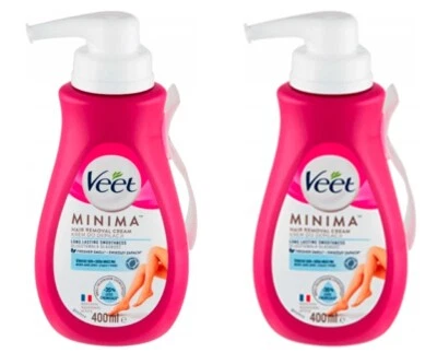 Veet Silk & Fresh Enthaarungscreme 2x400ml Sensible Haut Haarentfernung Sparset