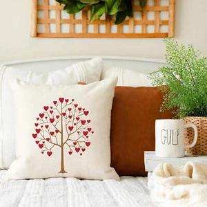 Valentine Tree with Hearts Valentine's Day Pillow Cover 18x18 - Picture 1 of 1