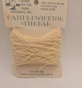 VTG Down On The Farm Originals CANDLEWICKING THREAD 100% Cotton White 4-Strand - Picture 1 of 4