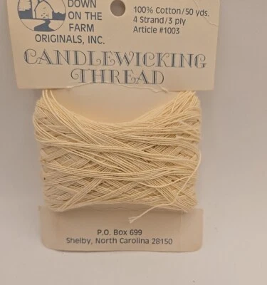 VTG Down On The Farm Originals CANDLEWICKING THREAD 100% Cotton White 4-Strand  - Image 1 of 4