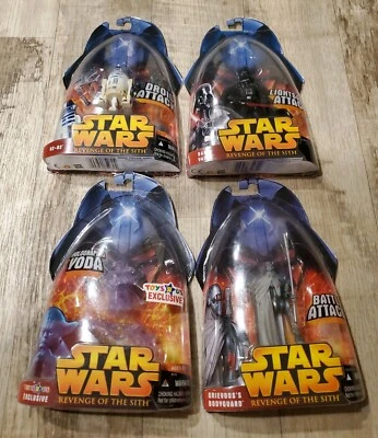 Star Wars Rots Action Figures Lot of 4 New Holographic Yoda Darth Vader R2D2 - Image 1 of 4