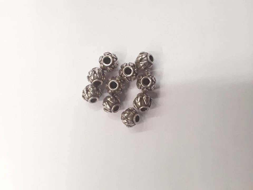 perline argento da infilare silver effetto anticato adatte anche per cordoncino - Immagine 1 di 1