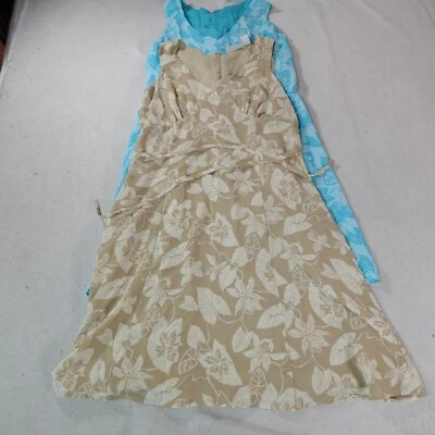 Vestido Jaclyn Smith Mujer 16 Floral Lote De Dos Línea A Sin Mangas Cuello en V Paquete Foto 1 de 4