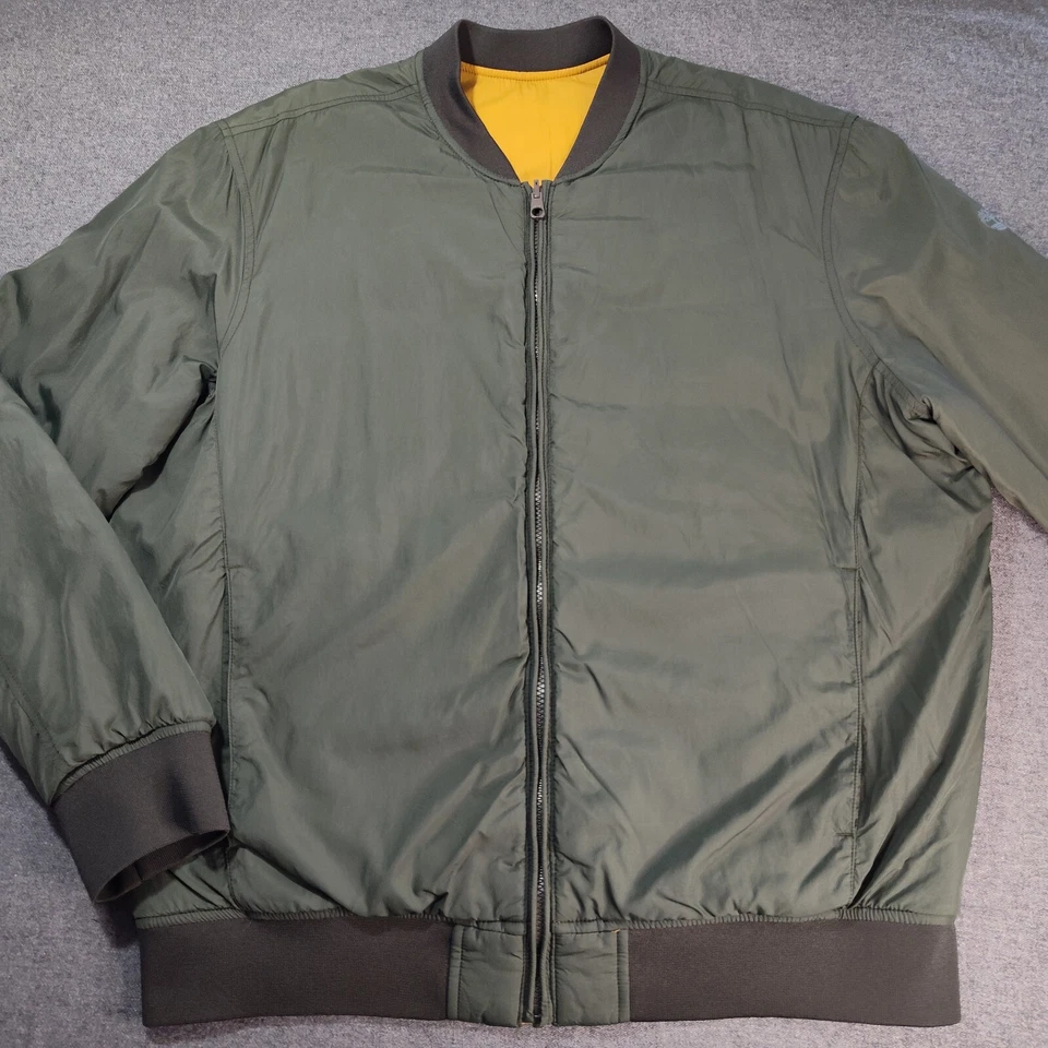 Men's Timberland Reversible Puffer Jacket XL Dark Green Brown Tan - Image 1 of 4