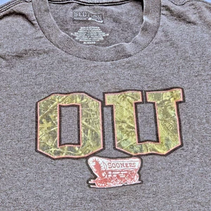 Majestic Section 101 Oklahoma State University OU Sooners Gray TShirt XL X-Large - Picture 1 of 6