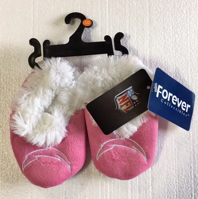 FOREVER COLLECTIBLES LA Chargers Pink - Infant Newborn Girl Baby Booties Slippers NEW Shower Gift