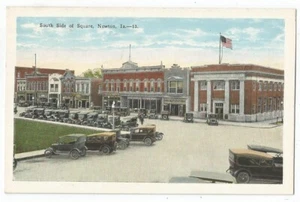 Postal Newton, IA Iowa 1920, lado sur del cuadrado - Imagen 1 de 2