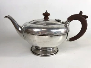 Antique Austin & Dodson Silverplate Teapot with Brown Handle – English Georgian - Picture 1 of 10