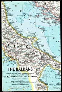 1962-2 February Vintage Map THE BALKANS National Geographic (526) - Picture 1 of 3