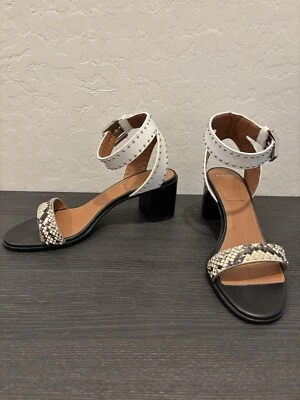 NEW Givenchy Women Size 8 black & White Silver Studded Wedge Sandal  - Image 1 of 4