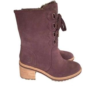 Timberland Sienna Waterproof Purple Suede Boot Women's Size 8 NWOB - Picture 1 of 9
