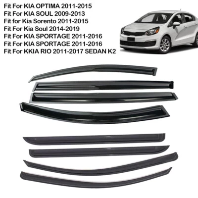 For KIA OPTIMA Sorento Soul Vent Sun Shade Window Visors Rain Guard Deflector Foto 1 de 4